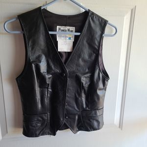 Black leather vest